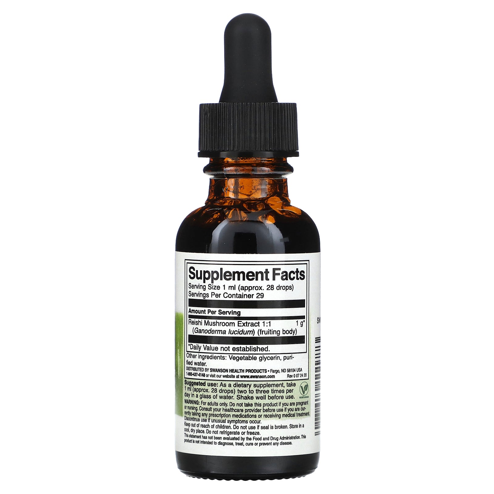 Foto 3 pulgar | Extracto Líquido De Hongo Swanson Reishi  29 6 Ml  Sin Alcohol Ni Azúcar - Venta Internacional.