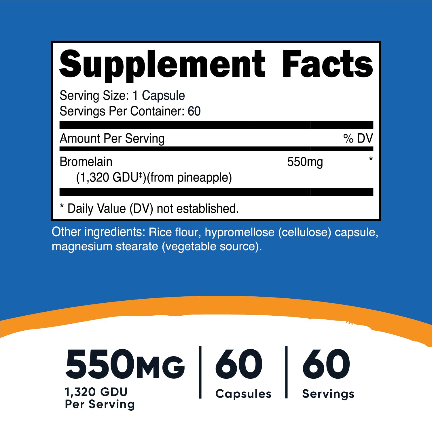 Foto 3 pulgar | Suplemento Nutricost En Cápsulas De Bromelina 550 Mg (60 Cápsulas) - Venta Internacional.
