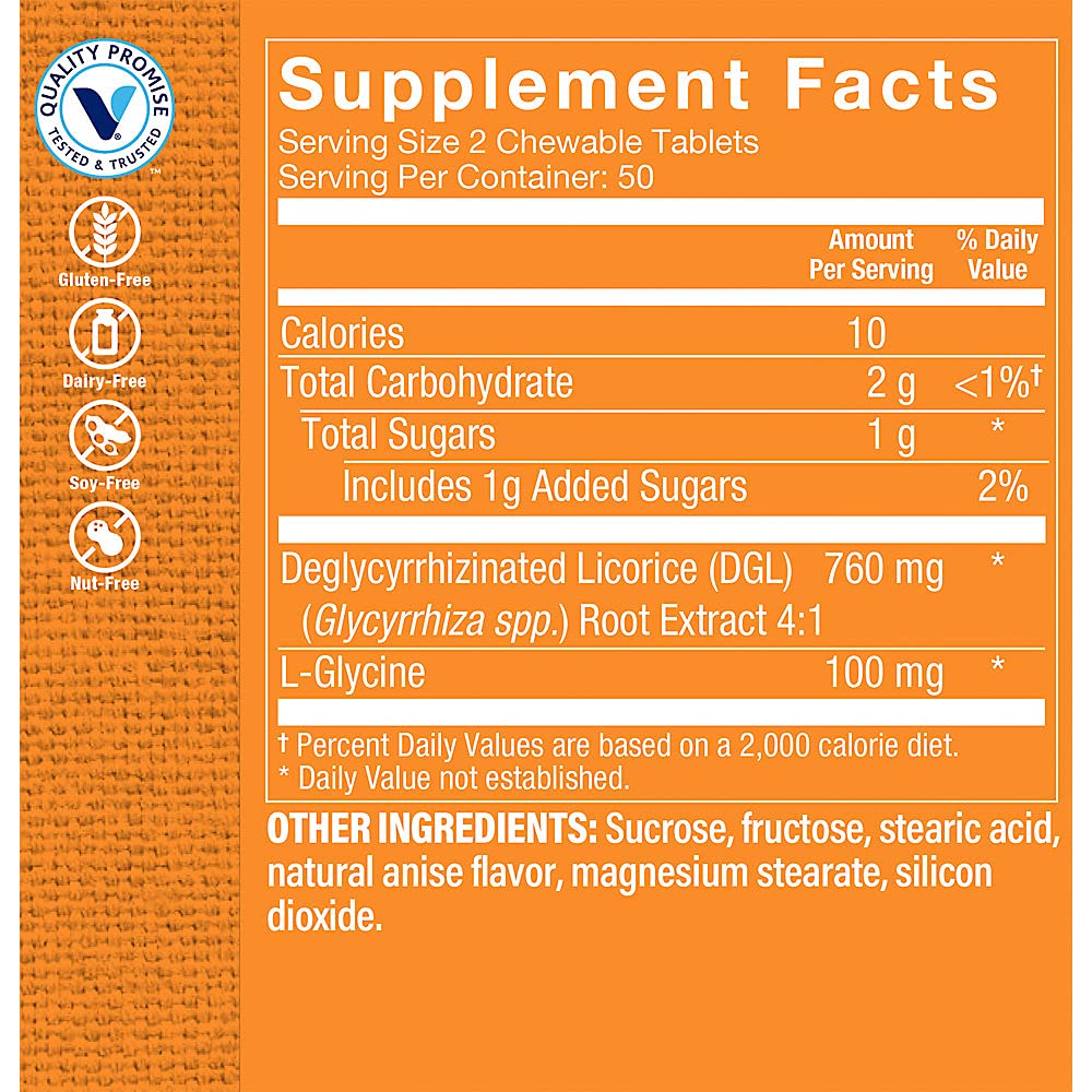 Foto 3 | Suplemento The Vitamin Shoppe Dgl 760 Mg Para Calmar El Estómago - Venta Internacional.