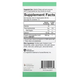 Foto 2 | Suplemento Youtheory Ashwagandha Liquid Blueberry 600 Mg 30 Ml - Venta Internacional.