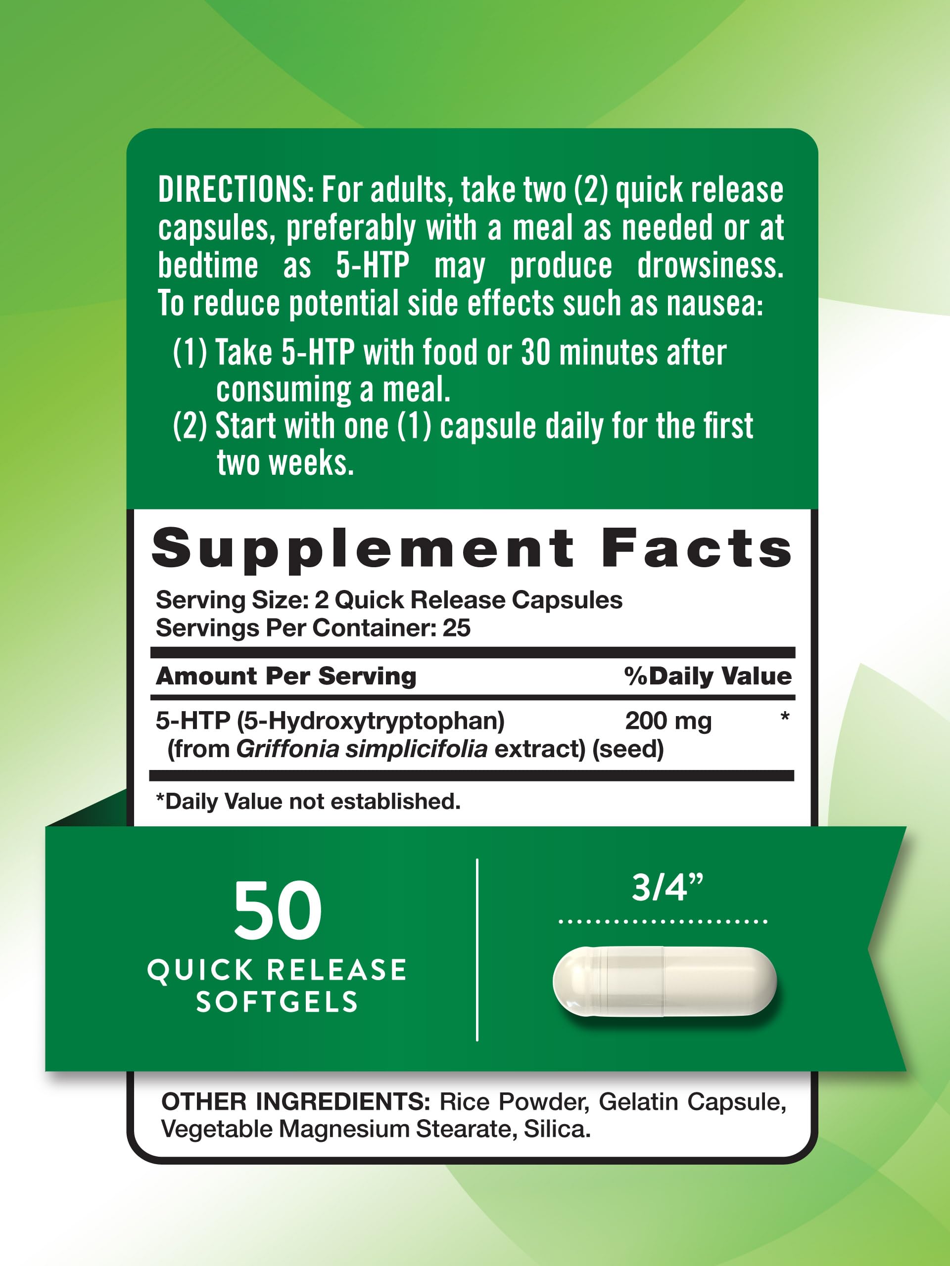 Foto 2 | Suplemento Nature's Truth 5htp  200 Mg  Cápsulas  50 Unidades - Venta Internacional.
