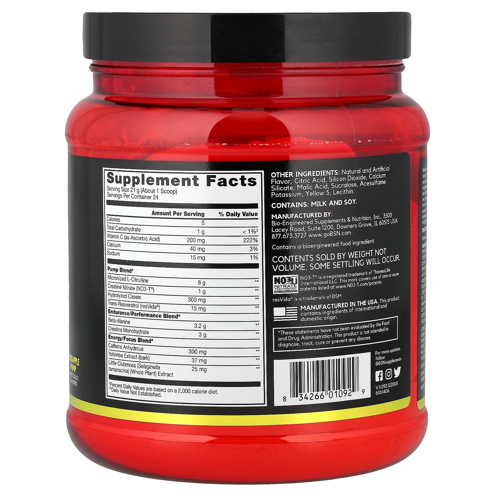 Foto 3 pulgar | Preentrenamiento Bsn No-xplode Vaso Ultimate Pump Pineapple 504 G - Venta Internacional.