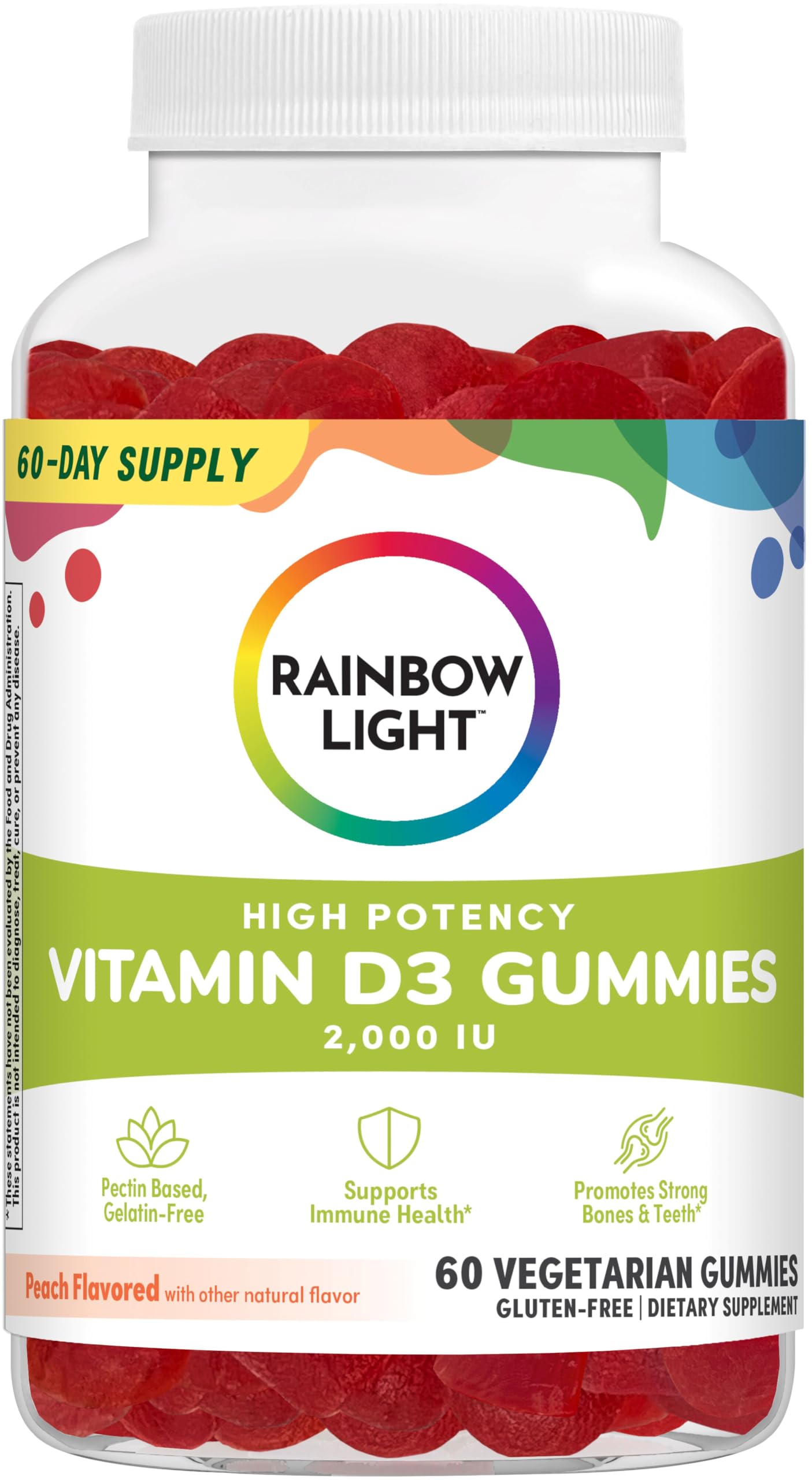 Foto 2 pulgar | Gomitas Con Vitamina D Rainbow Light De Alta Potencia 2000 Ui 60 - Venta Internacional.