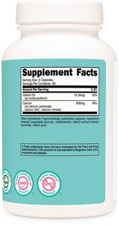 Foto 5 | Suplemento Nutricost Calcio 600 Mg Más Vitamina D3 12 5 Mcg 180 Cápsulas - Venta Internacional.