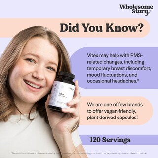 Foto 4 | Suplemento Wholesome Story Organic Vitex Sauzgatillo 120 Cápsulas - Venta Internacional.