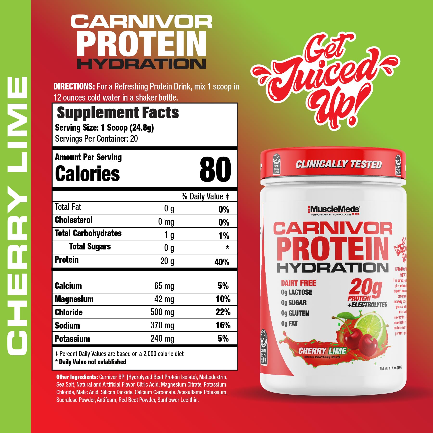 Foto 3 pulgar | Bebida Hidratante Proteica En Polvo Musclemeds Carnivor 20g - Venta Internacional.