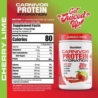 Foto 2 | Bebida Hidratante Proteica En Polvo Musclemeds Carnivor 20g - Venta Internacional.