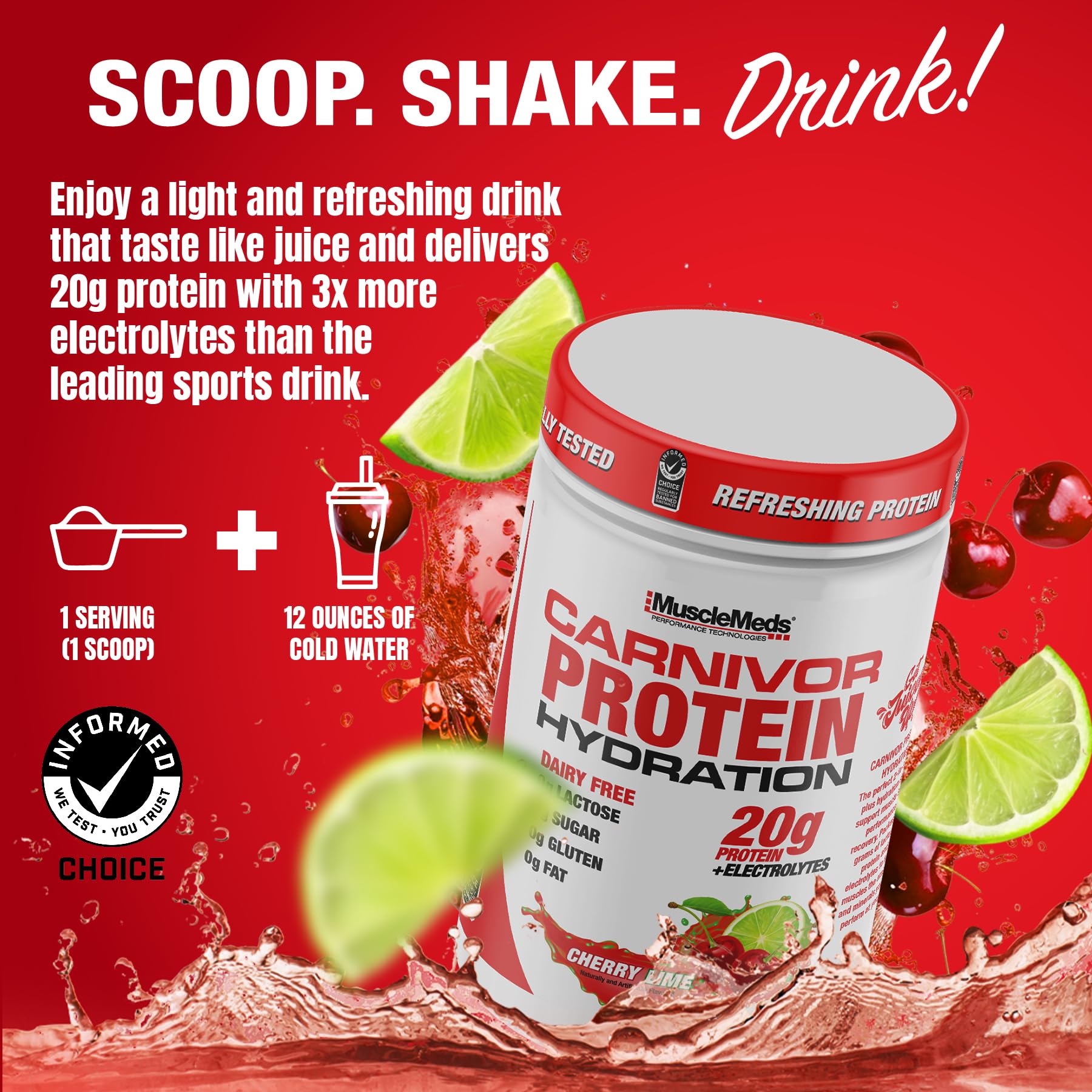 Foto 5 pulgar | Bebida Hidratante Proteica En Polvo Musclemeds Carnivor 20g - Venta Internacional.