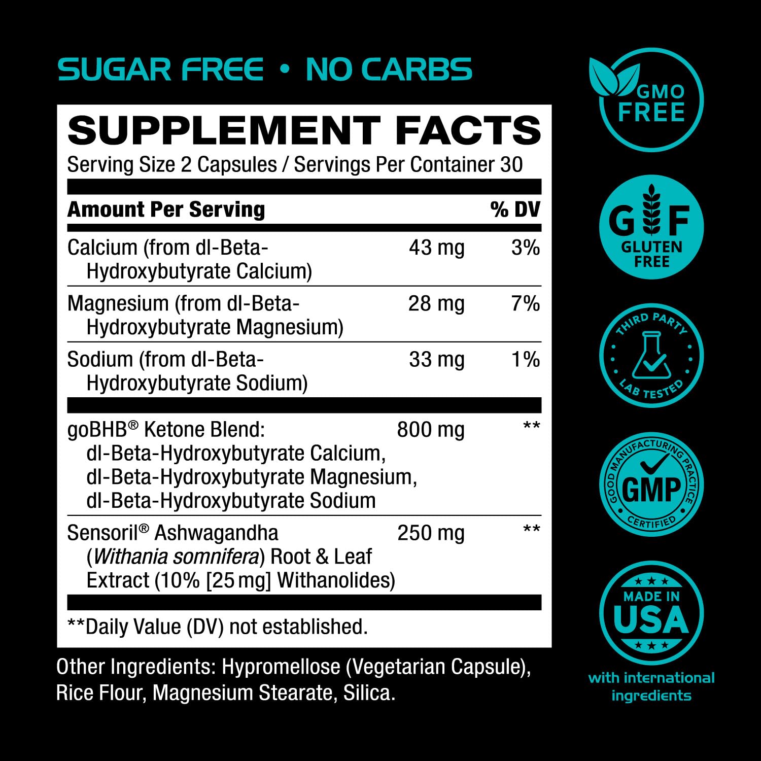 Foto 3 pulgar | Suplemento: Real Ketones Stress Balance Sensoril Ashwagandha - Venta Internacional.