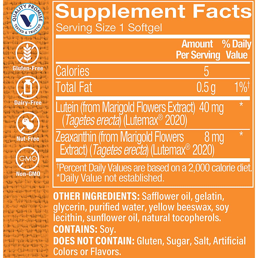 Foto 5 pulgar | Suplemento De Luteína De Alta Potencia De The Vitamin Shoppe  40 Mg  60 Cápsulas Blandas - Venta Internacional.