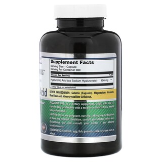 Foto 2 | Suplemento De Ácido Hialurónico Amazing Nutrition 100 Mg 360 Cápsulas - Venta Internacional.