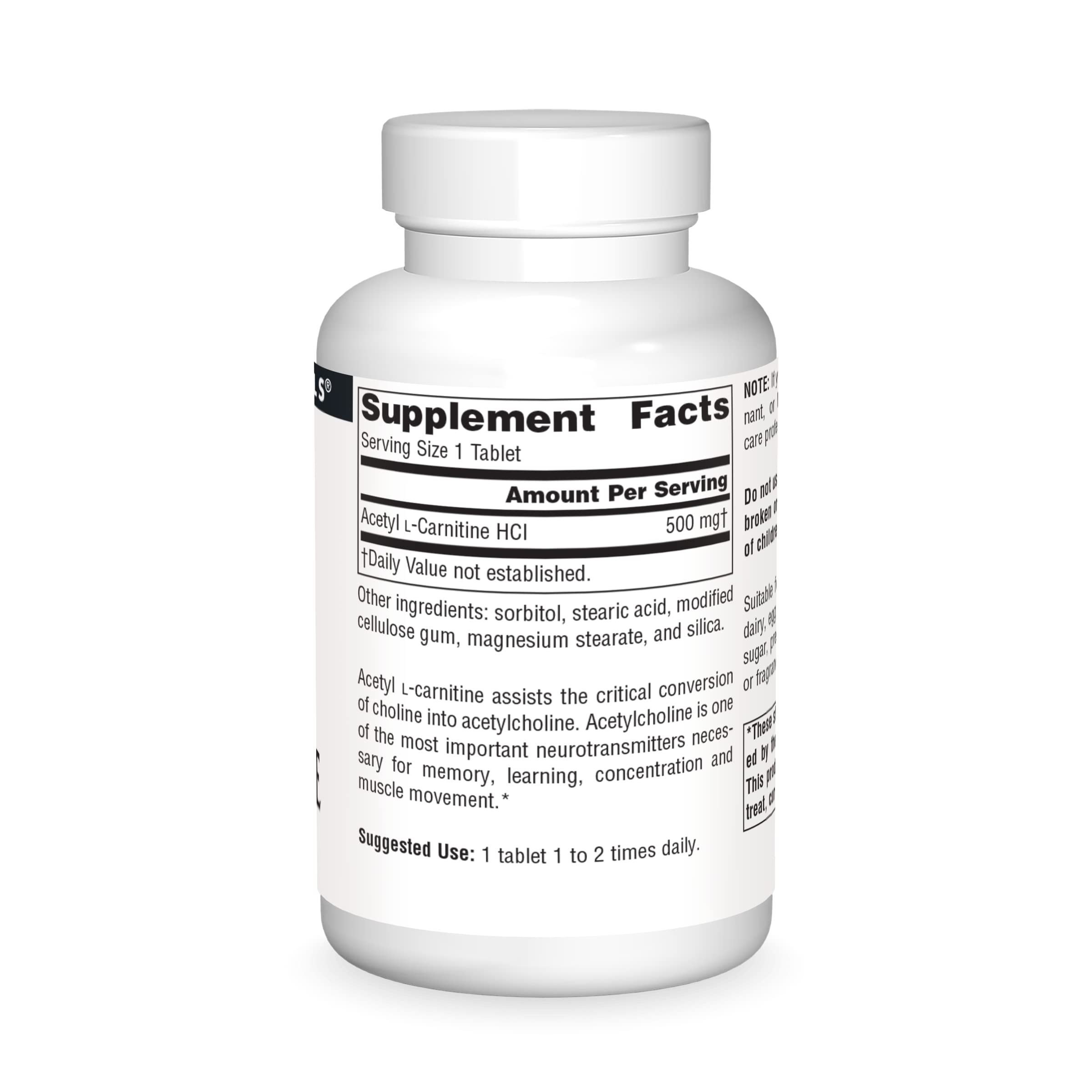 Foto 3 pulgar | Acetil L-carnitina De Supplement Source Naturals 500 Mg 60 Comprimidos - Venta Internacional.
