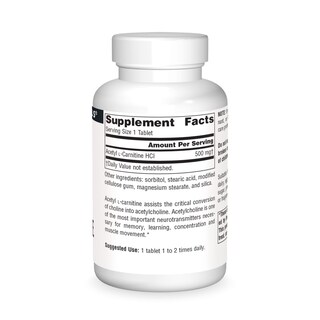 Foto 2 | Acetil L-carnitina De Supplement Source Naturals 500 Mg 60 Comprimidos - Venta Internacional.