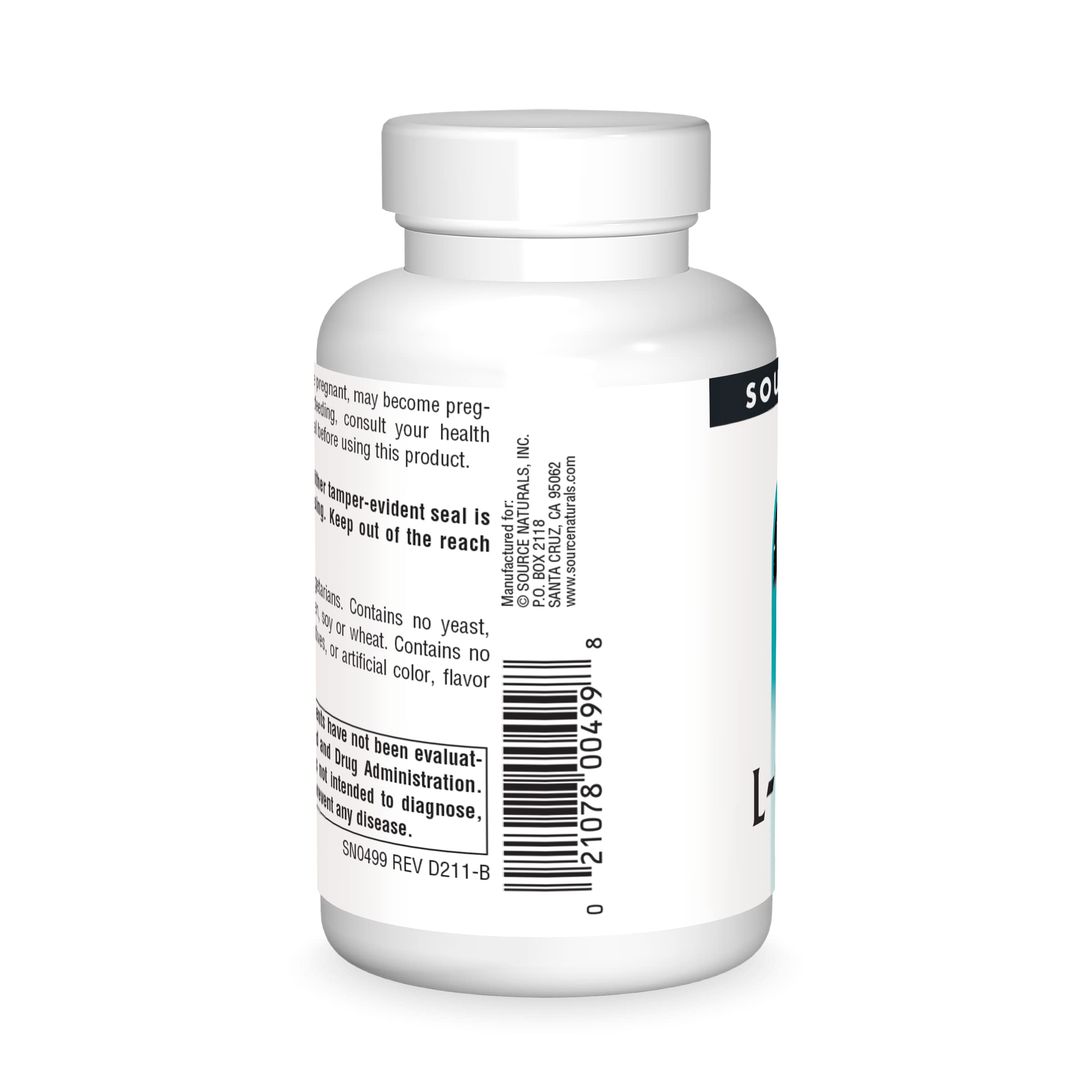 Foto 4 pulgar | Acetil L-carnitina De Supplement Source Naturals 500 Mg 60 Comprimidos - Venta Internacional.