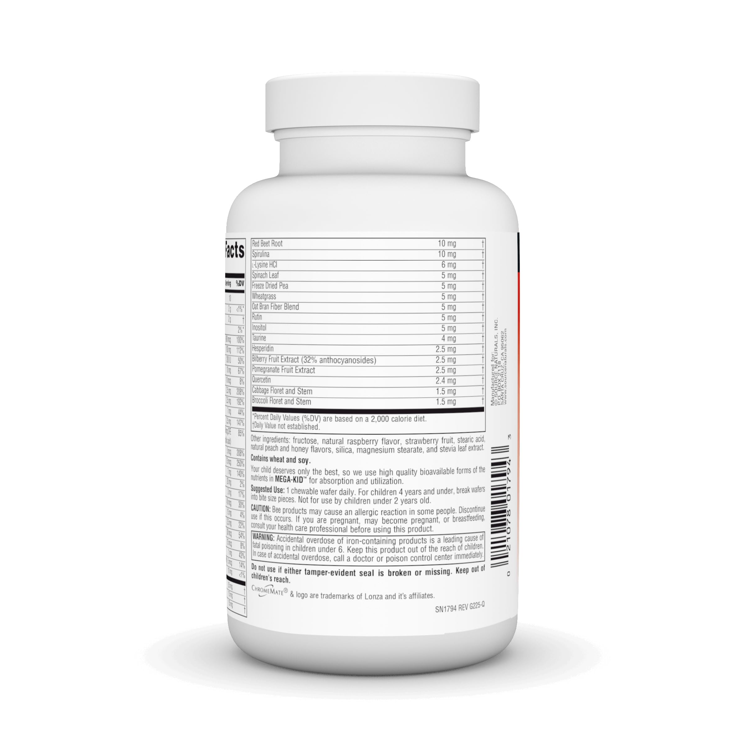 Foto 3 | Multivitamínico Masticable Source Naturals Mega-kid De 2 A 10 Años 60 - Venta Internacional.