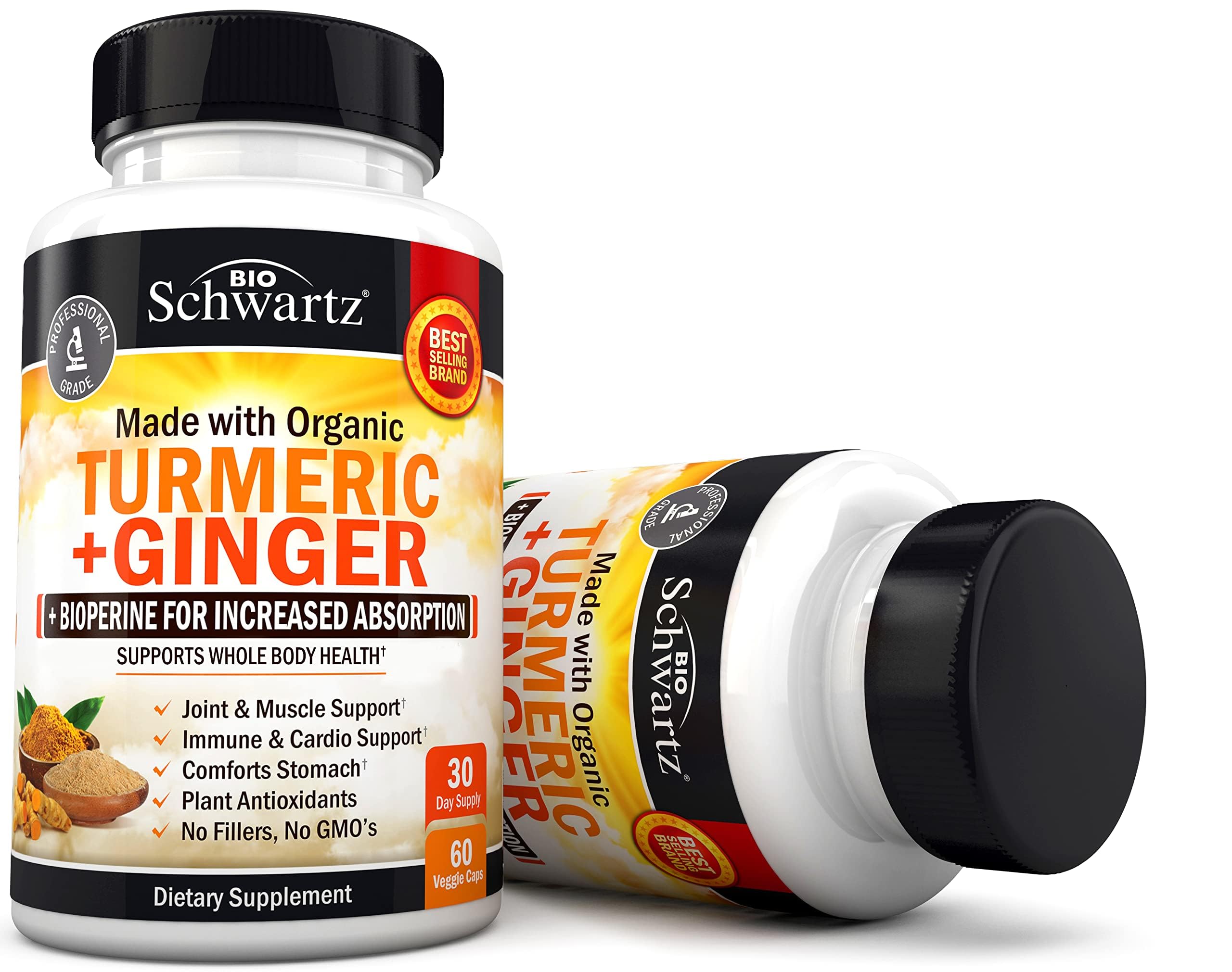 Foto 6 | Suplemento Bioschwartz  Cúrcuma Orgánica  Curcumina Y Jengibre  60 Cápsulas - Venta Internacional.
