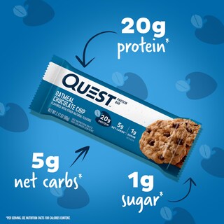 Foto 2 | Protein Bars Quest Nutrition Con Chispas De Avena Y Chocolate 80 G - Venta Internacional.
