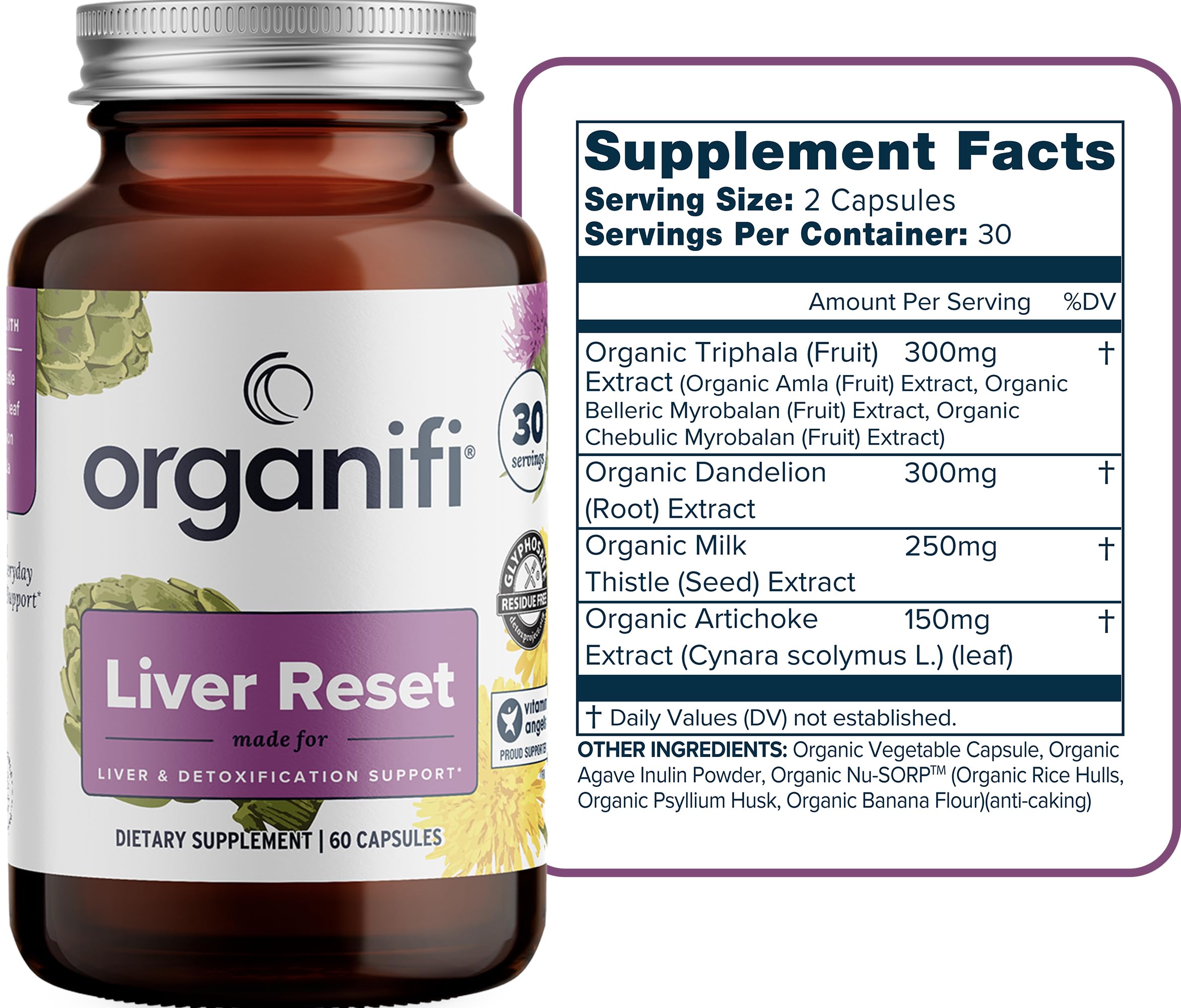 Foto 2 | Suplemento Organifi Liver Reset Liver Detox 60 Cápsulas - Venta Internacional.
