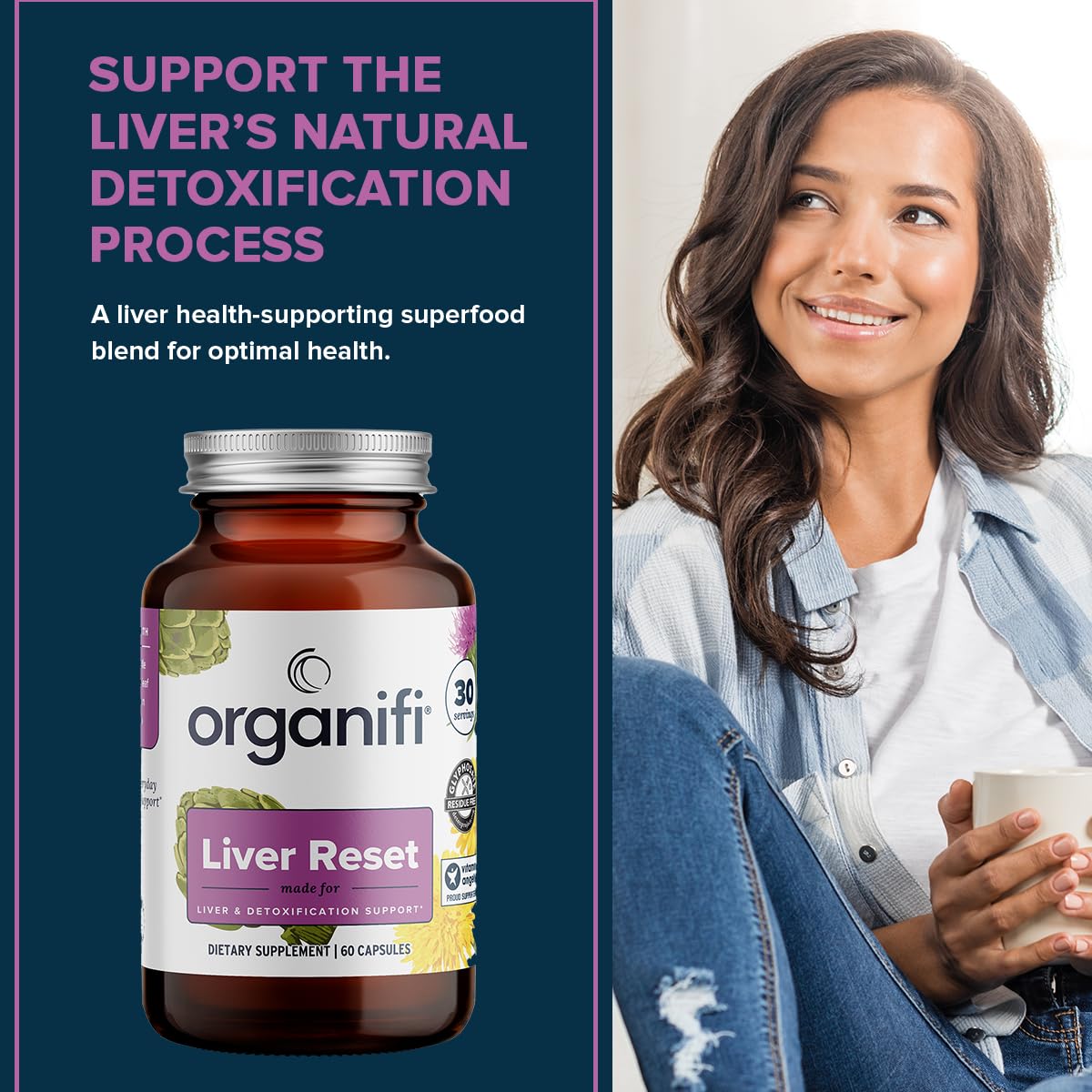 Foto 3 | Suplemento Organifi Liver Reset Liver Detox 60 Cápsulas - Venta Internacional.