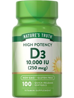 Foto 1 | Suplemento De Vitamina D3 De Nature's Truth 10 000 Ui Cápsulas Blandas 100 Unidades - Venta Internacional.