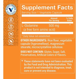 Foto 3 | Suplemento De L-glutamina De The Vitamin Shoppe 500 Mg (100 Cápsulas) - Venta Internacional.