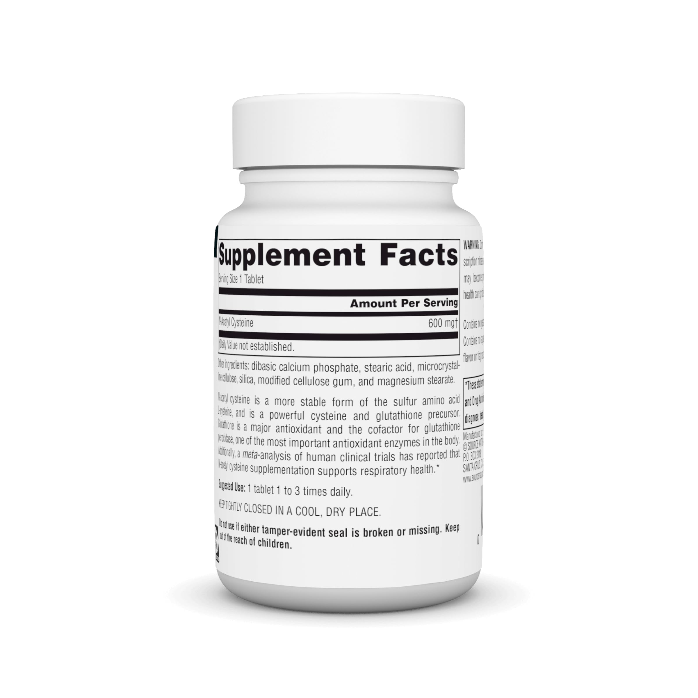 Foto 3 pulgar | Suplemento Dietético Source Naturals N-acetil Cisteína 600 Mg - Venta Internacional.