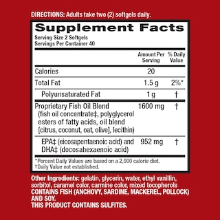 Foto 2 | Suplemento Megared Advanced Triple Absortion 800 Mg 40 Cápsulas Blandas - Venta Internacional.