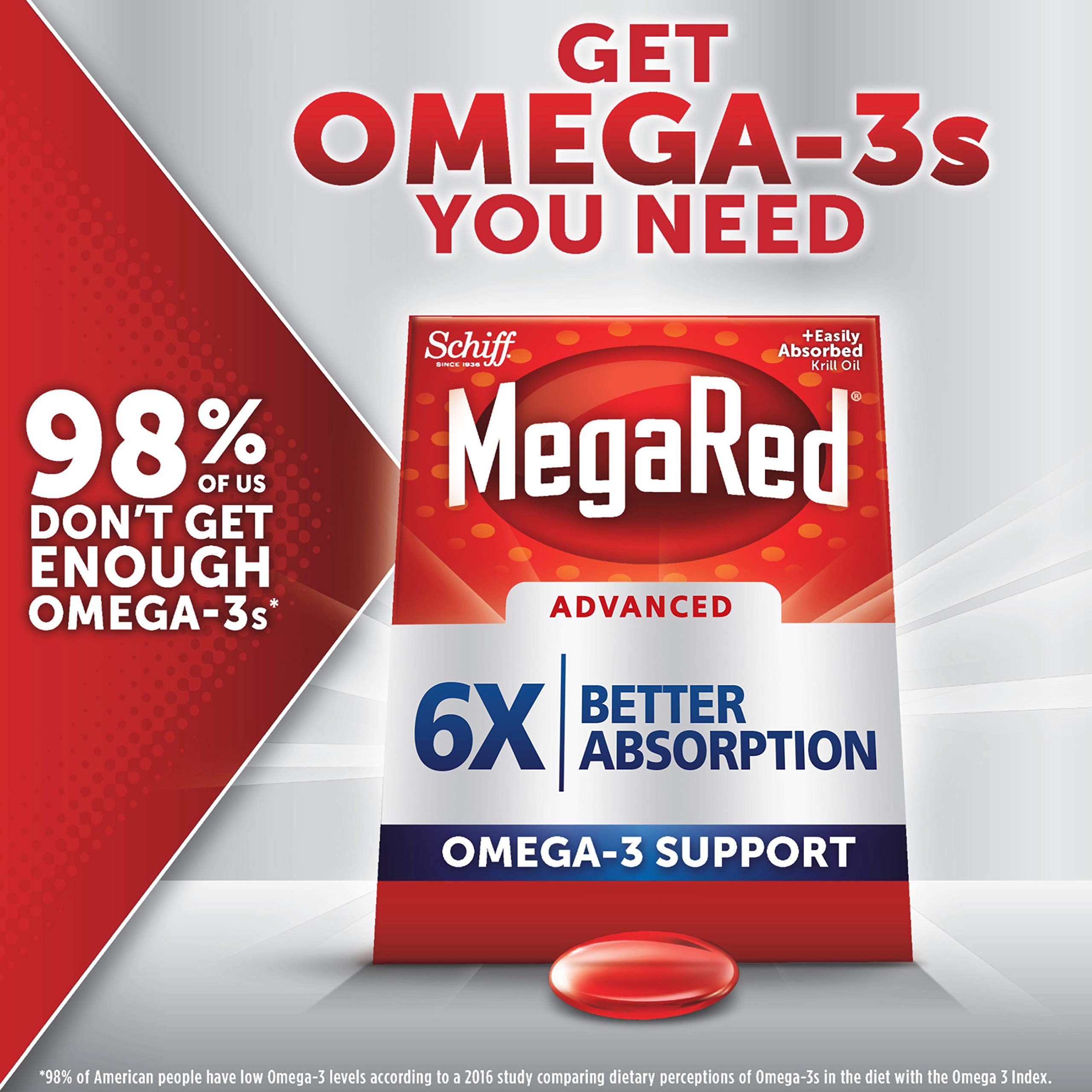 Foto 3 | Suplemento Megared Advanced Triple Absortion 800 Mg 40 Cápsulas Blandas - Venta Internacional.
