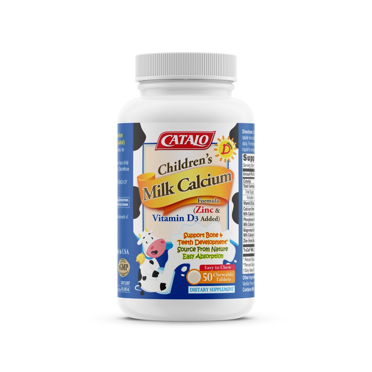 Foto 3 pulgar | Suplemento Catalo Leche Para Niños Con Calcio De 12 A 36 Meses  50 Comprimidos - Venta Internacional.