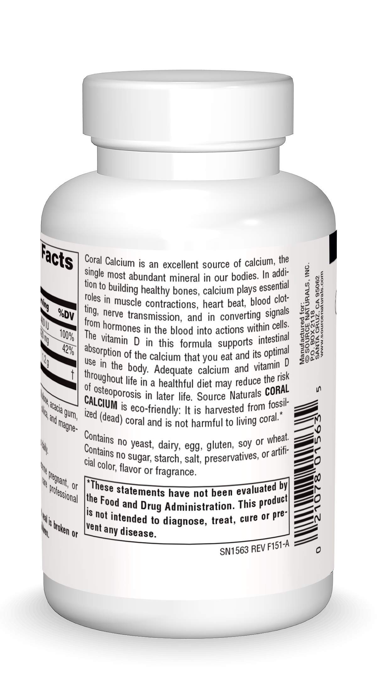Foto 2 | Supplement Source Naturals Coral Calcium 120 Comprimidos - Venta Internacional.