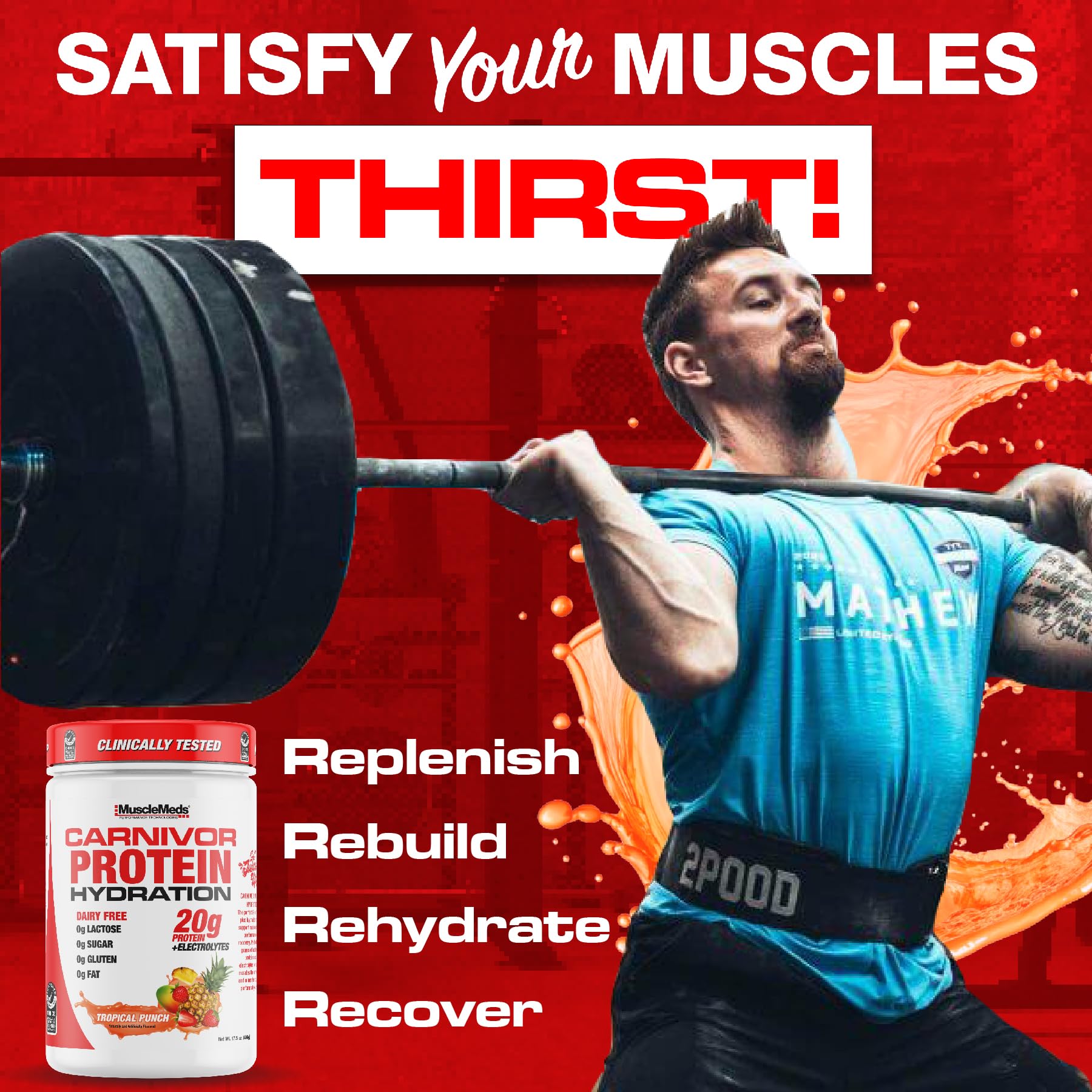 Foto 7 pulgar | Bebida Hidratante Proteica En Polvo Musclemeds Carnivor 20g - Venta Internacional.