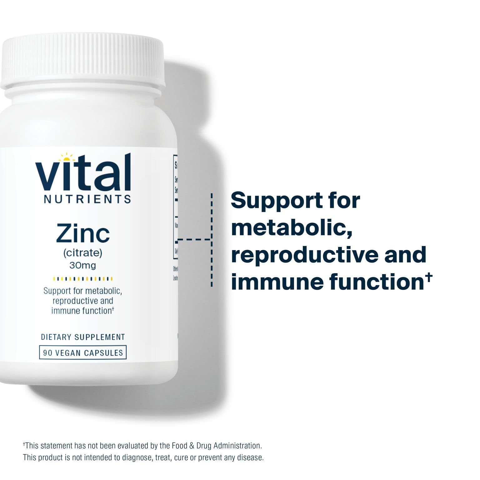 Foto 6 | Suplemento De Citrato De Zinc De Vital Nutrients 30 Mg 90 Cápsulas - Venta Internacional.