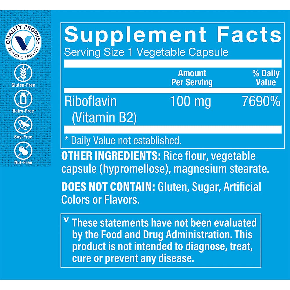 Foto 4 pulgar | Suplemento The Vitamin Shoppe De Vitamina B2 100 Mg 100 Cápsulas - Venta Internacional.