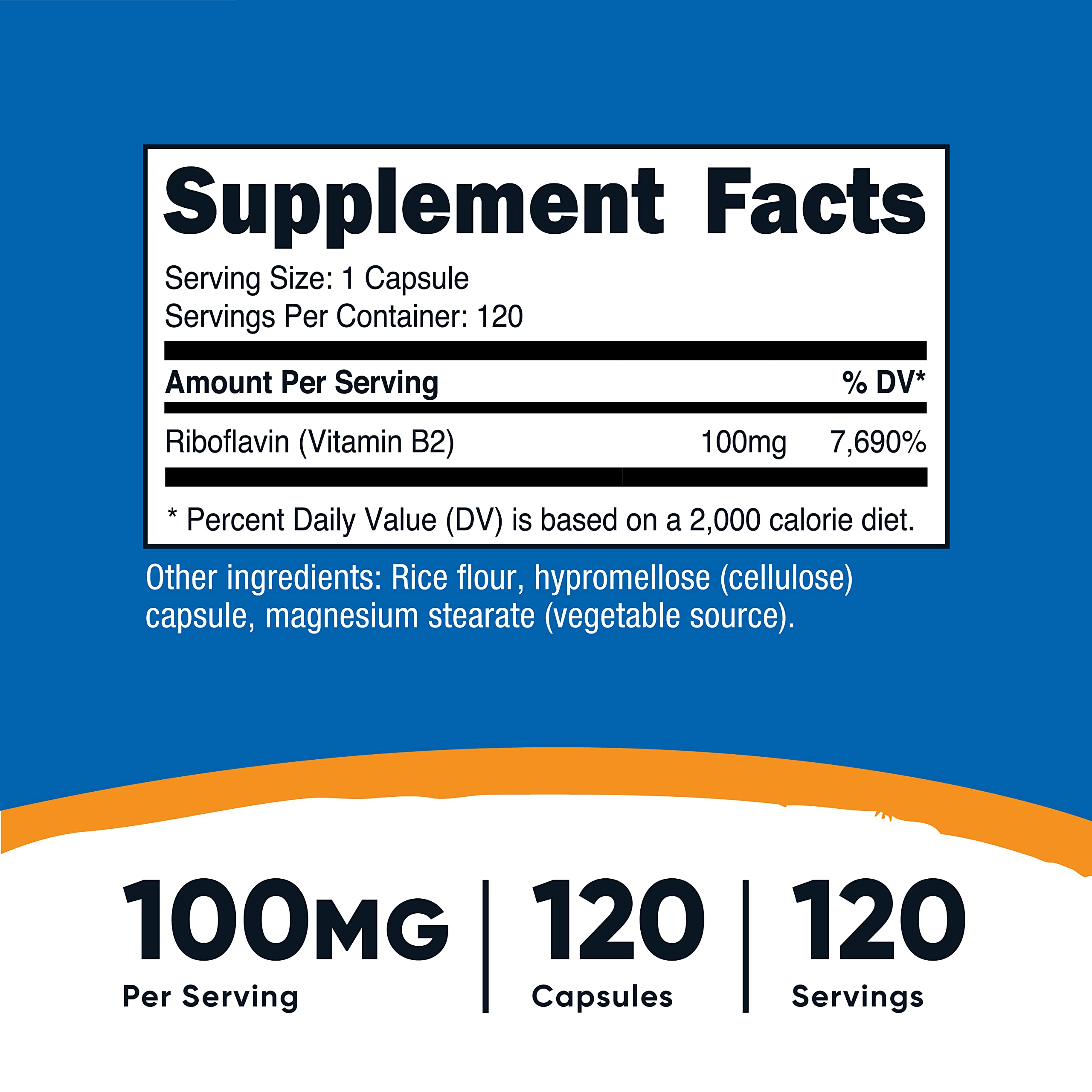 Foto 3 pulgar | Suplemento Nutricost De Vitamina B2 (riboflavina) 100 Mg 120 Cápsulas - Venta Internacional.