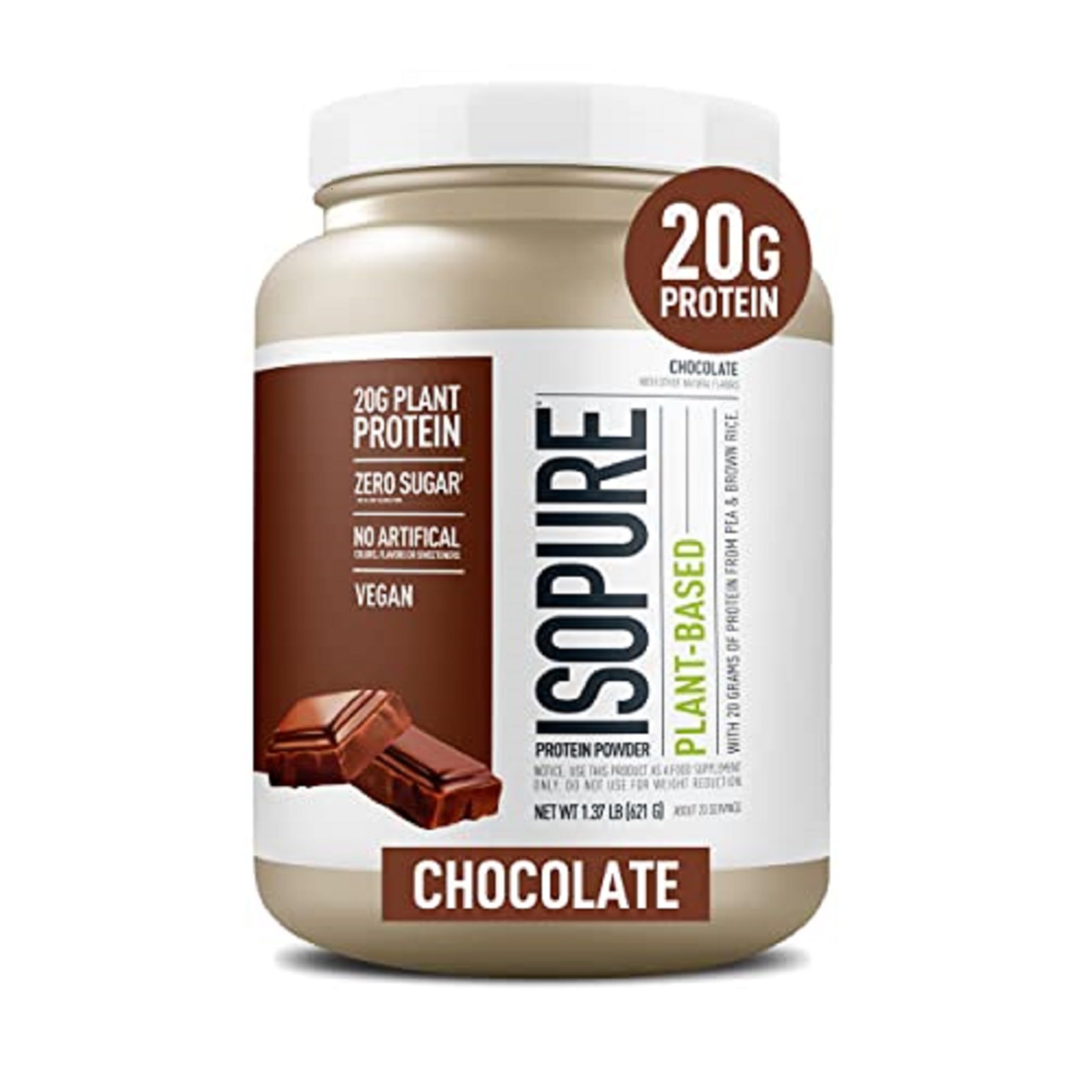 Proteína En Polvo Isopure Chocolate Vegan 20 Porciones - Venta Internacional.