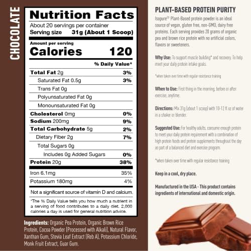 Foto 4 pulgar | Proteína En Polvo Isopure Chocolate Vegan 20 Porciones - Venta Internacional.