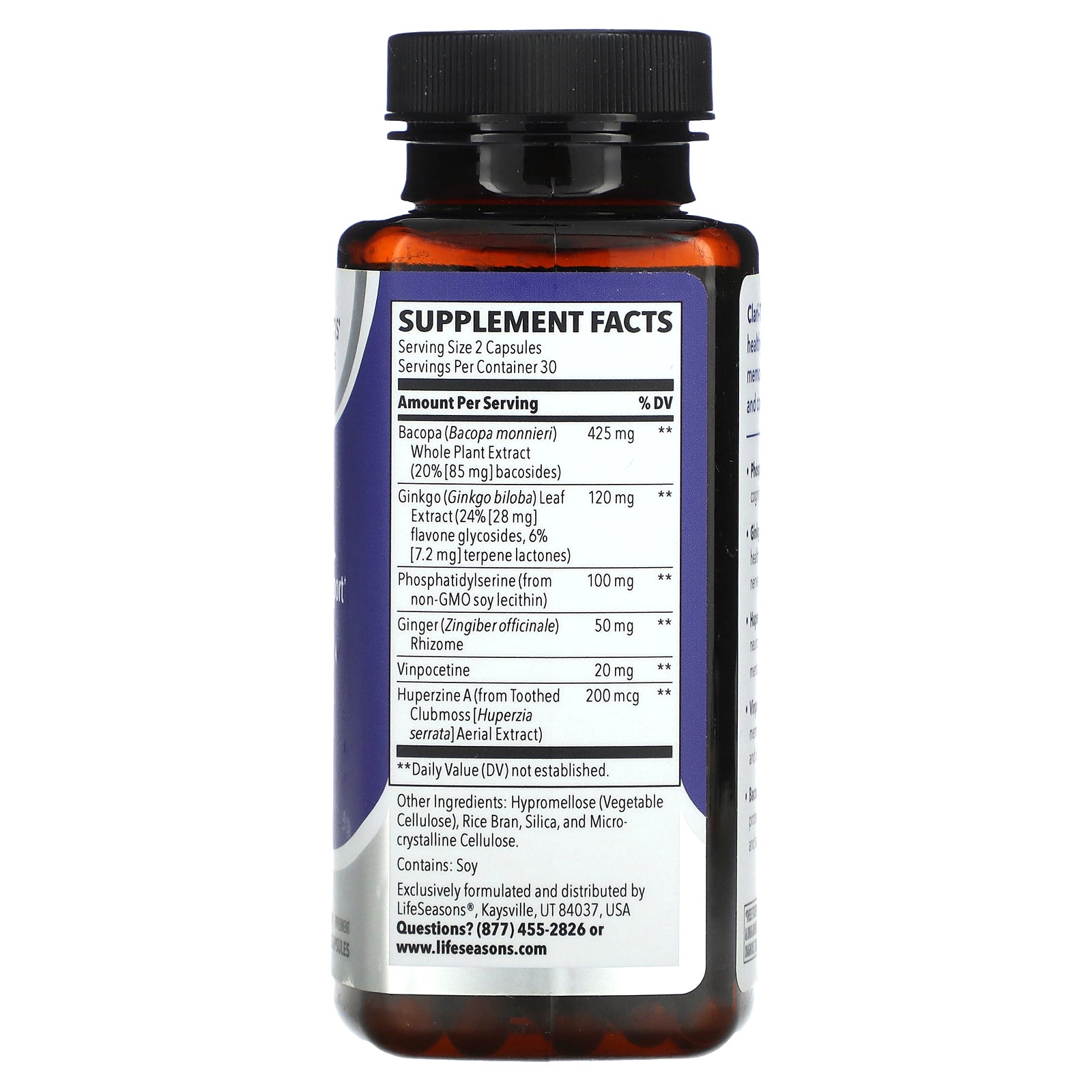 Foto 3 pulgar | Supplement Lifeseasons Clari-t Cognitive Support 60 Cápsulas - Venta Internacional.