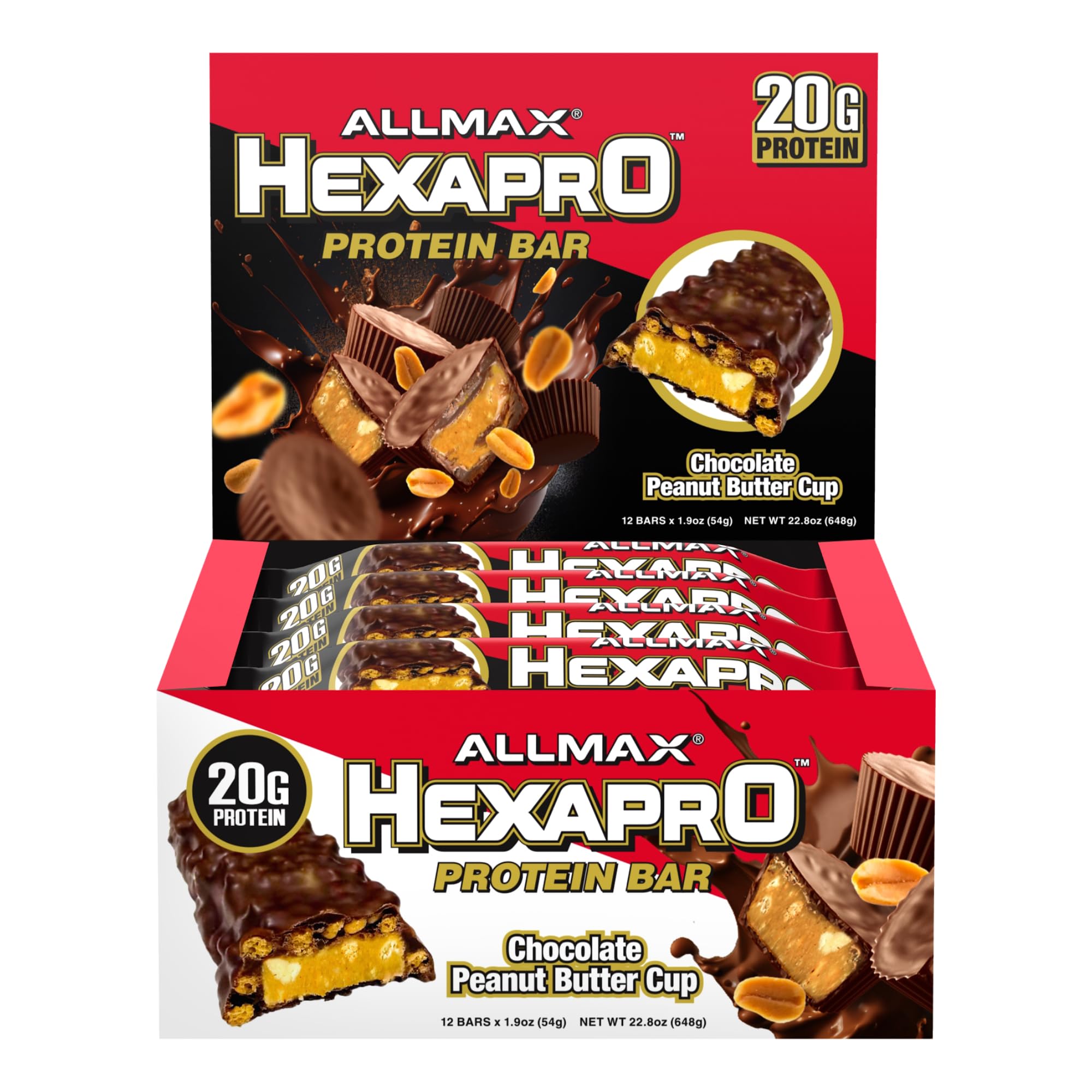 Foto 2 pulgar | Protein Bar Allmax Hexapro  Taza De Mantequilla De Cacahuete Con Chocolate  20 G  12 Unidades - Venta Internacional.