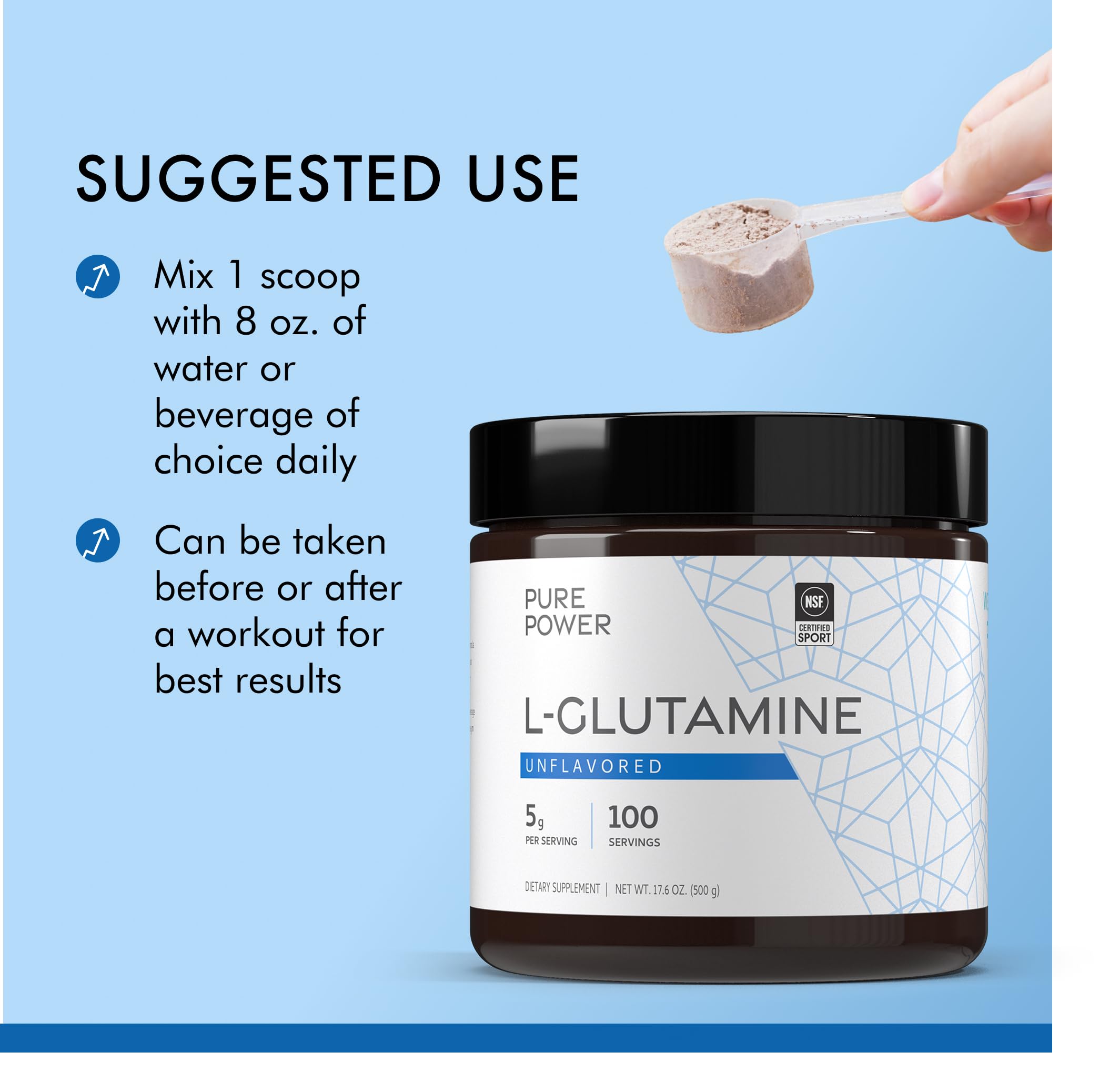 Foto 4 | Suplemento Dr. Mercola Pure Power L-glutamina  500 G  100 Dosis - Venta Internacional.