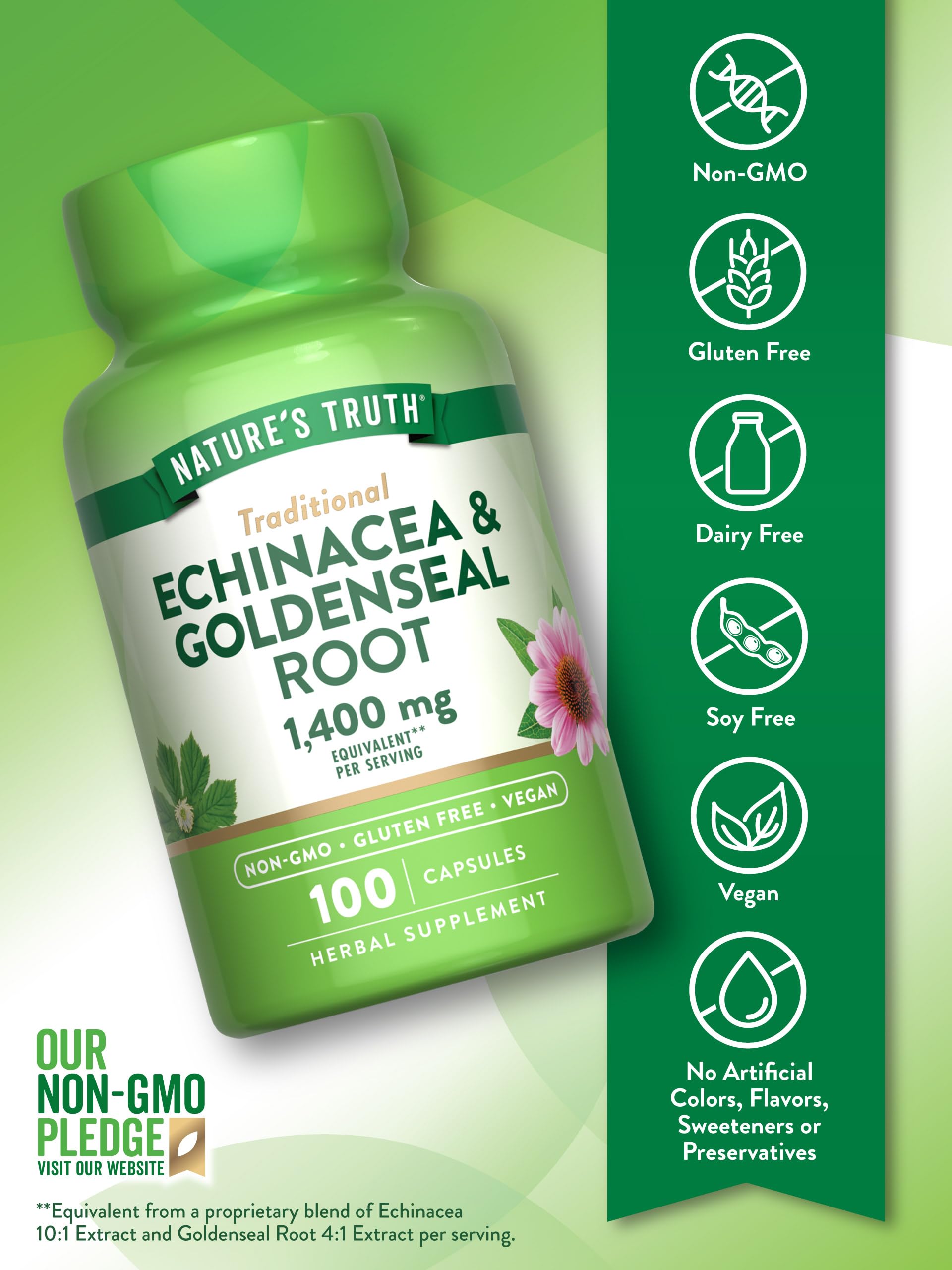 Foto 4 pulgar | Suplemento Nature's Truth Echinacea Goldenseal 1400 Mg 100 Unidades - Venta Internacional.
