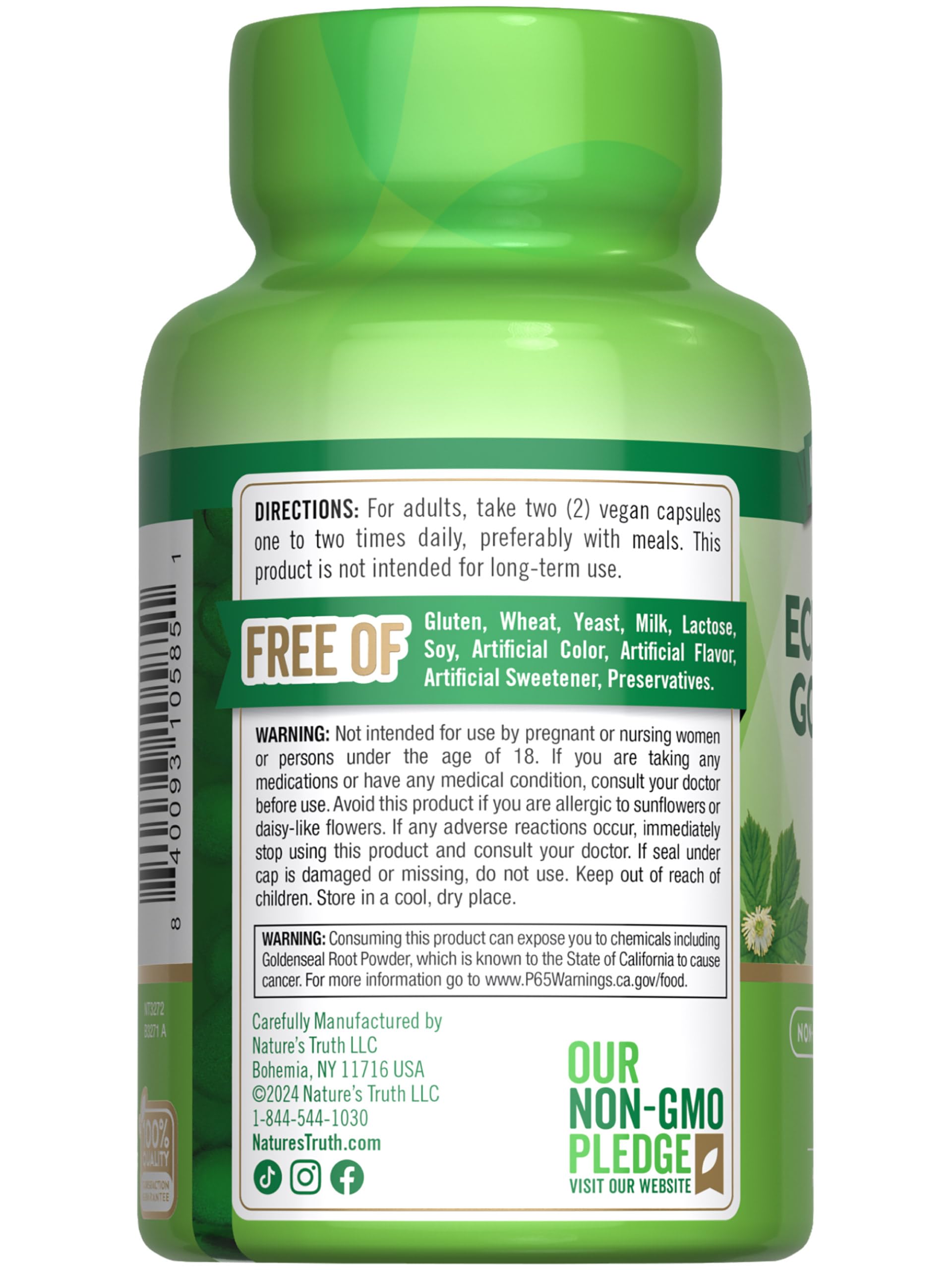 Foto 8 pulgar | Suplemento Nature's Truth Echinacea Goldenseal 1400 Mg 100 Unidades - Venta Internacional.