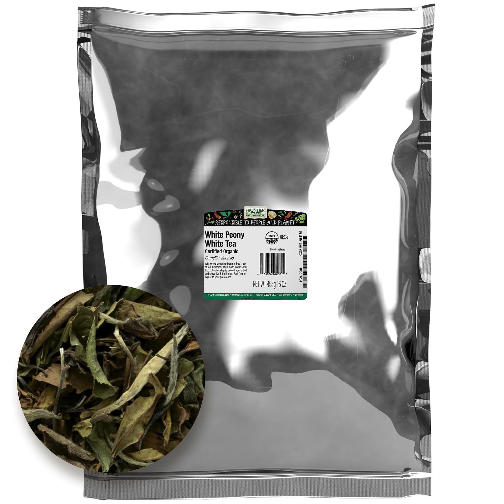 Foto 2 pulgar | Té Blanco Orgánico De Peonía Blanca A Granel De Tea Frontier  454 G - Venta Internacional.
