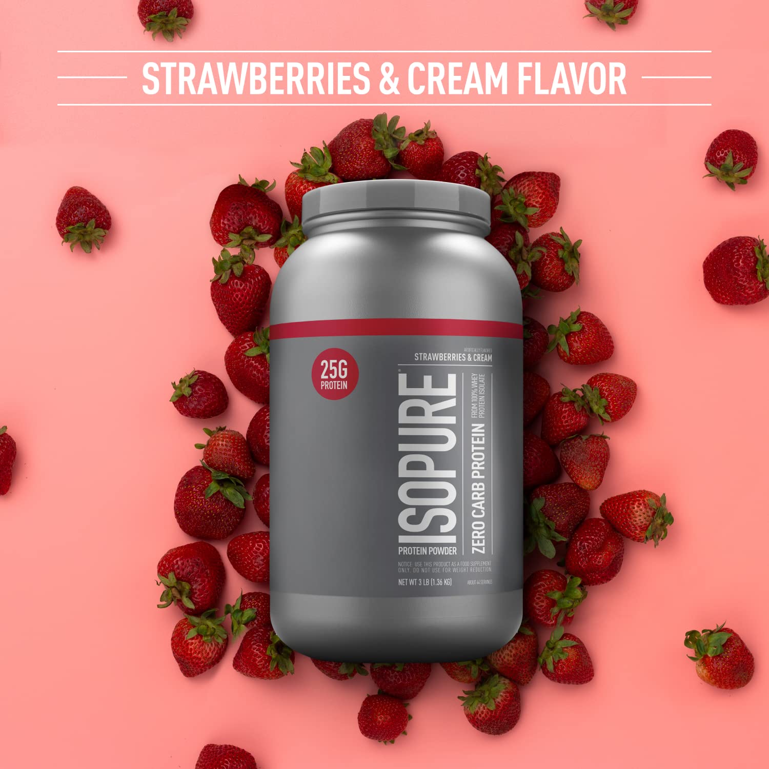 Foto 2 | Proteína En Polvo Isopure Zero Carb Whey Isolate  1 36 Kg  Fresas - Venta Internacional.