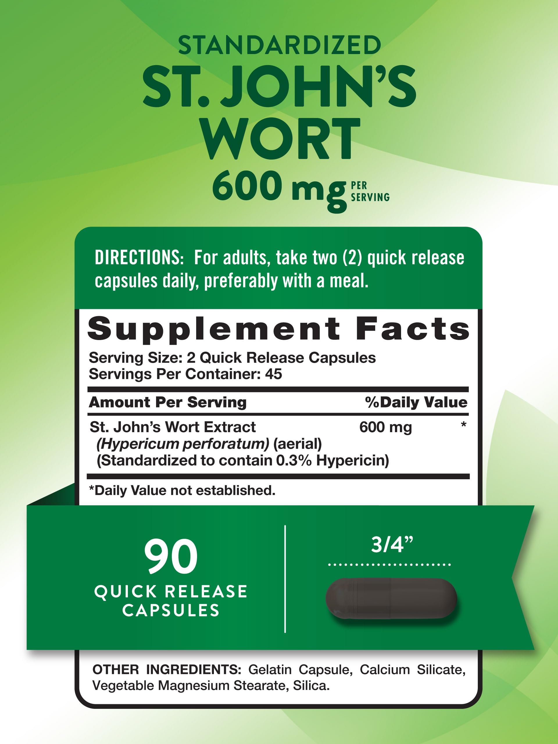 Foto 3 pulgar | Suplemento Nature's Truth St John's Wort 600 Mg 90 Cápsulas - Venta Internacional.