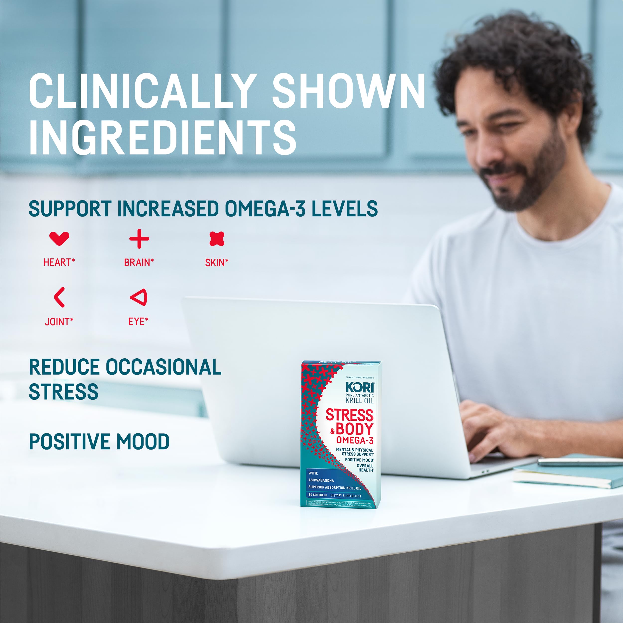 Foto 4 pulgar | Suplemento De Aceite De Krill De Kori Y Ashwagandha Para El Estrés Y La Salud - Venta Internacional.