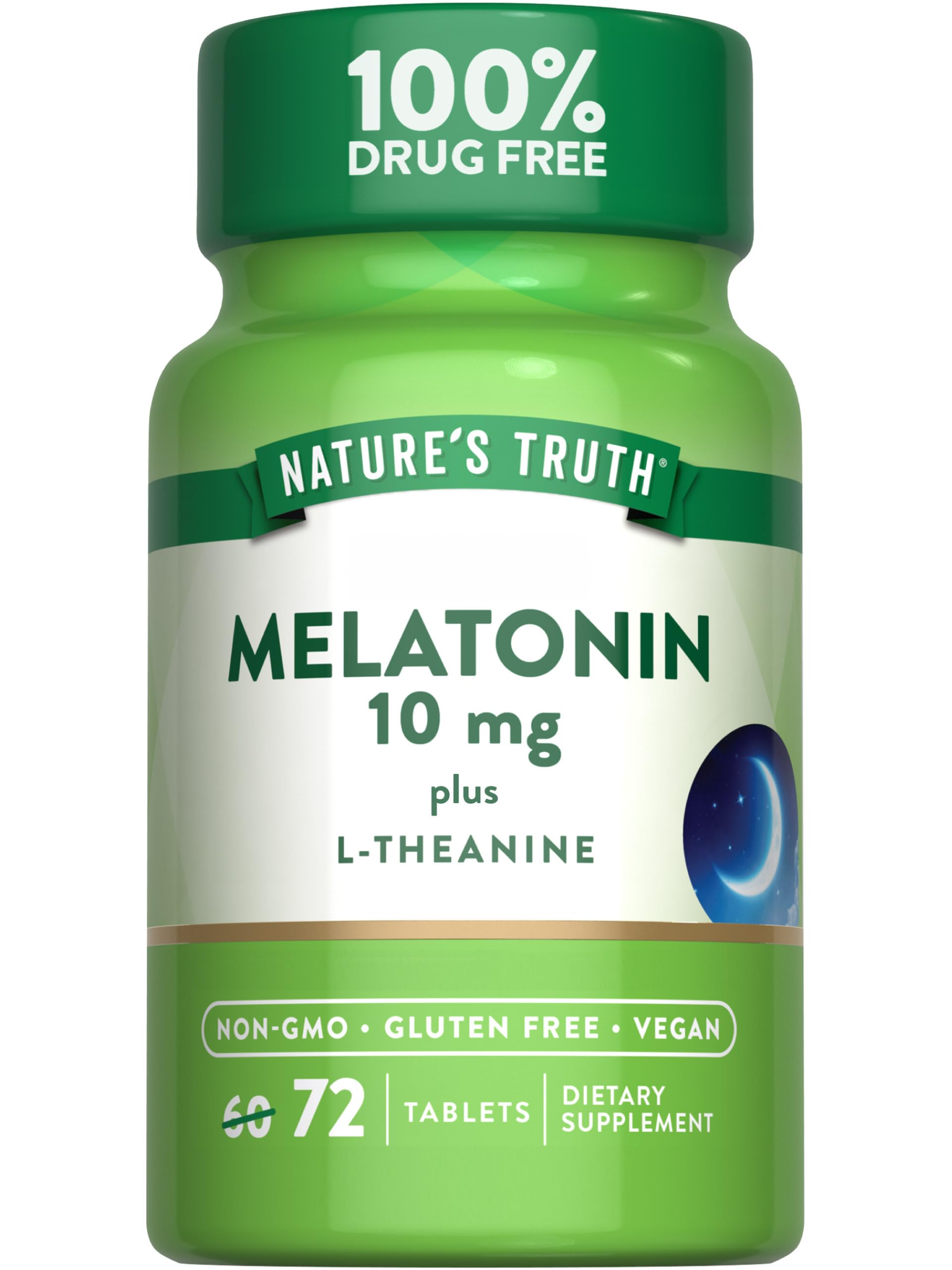 Foto 2 pulgar | Suplemento Nature's Truth Melatonina 10 Mg + L-teanina 72 Tabletas - Venta Internacional.