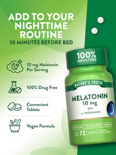 Foto 5 | Suplemento Nature's Truth Melatonina 10 Mg + L-teanina 72 Tabletas - Venta Internacional.