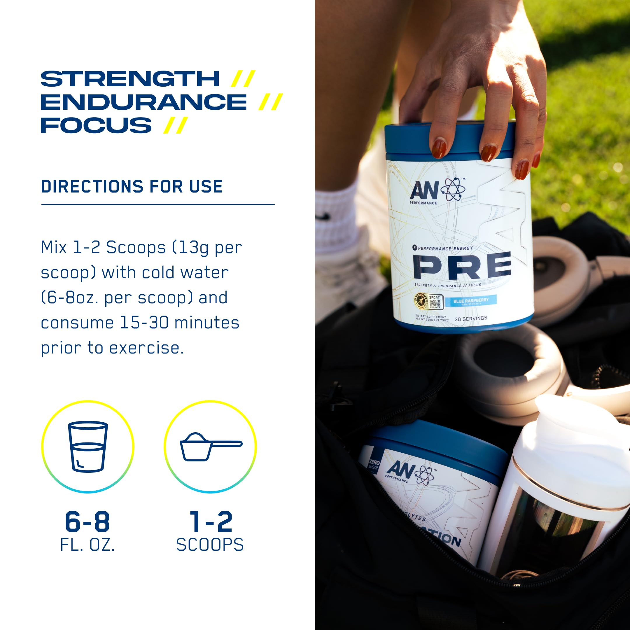 Foto 5 pulgar | Suplemento Para Antes Del Entrenamiento An Performance Energy 390 G Fresa - Venta Internacional.