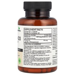 Foto 2 | Suplemento Futurebiotics De Vitamina K2 + D3 60 Cápsulas - Venta Internacional.