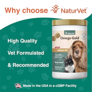 Foto 4 | Suplemento Naturvet Omega-gold Plus De Aceite De Salmón 180 Comprimidos Masticables - Venta Internacional.